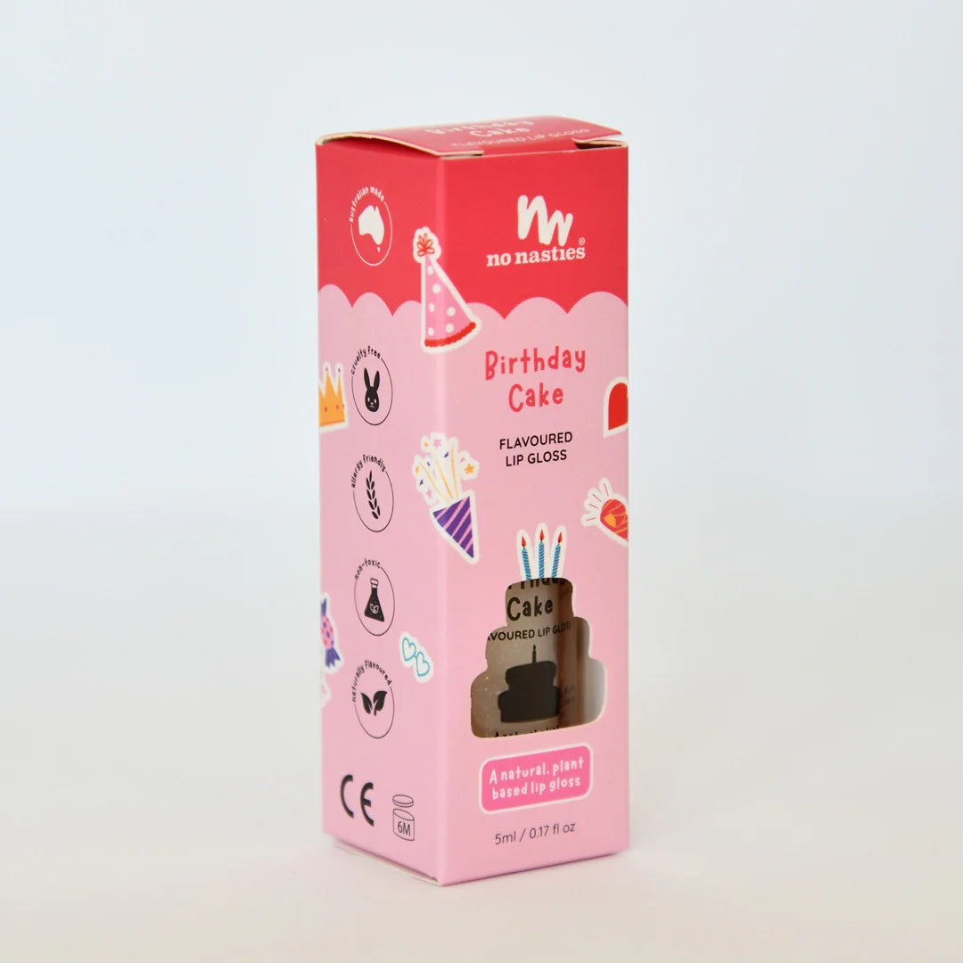 No Nasties – Kids Natural Lip Gloss – Birthday Cake - Mabel & Fox