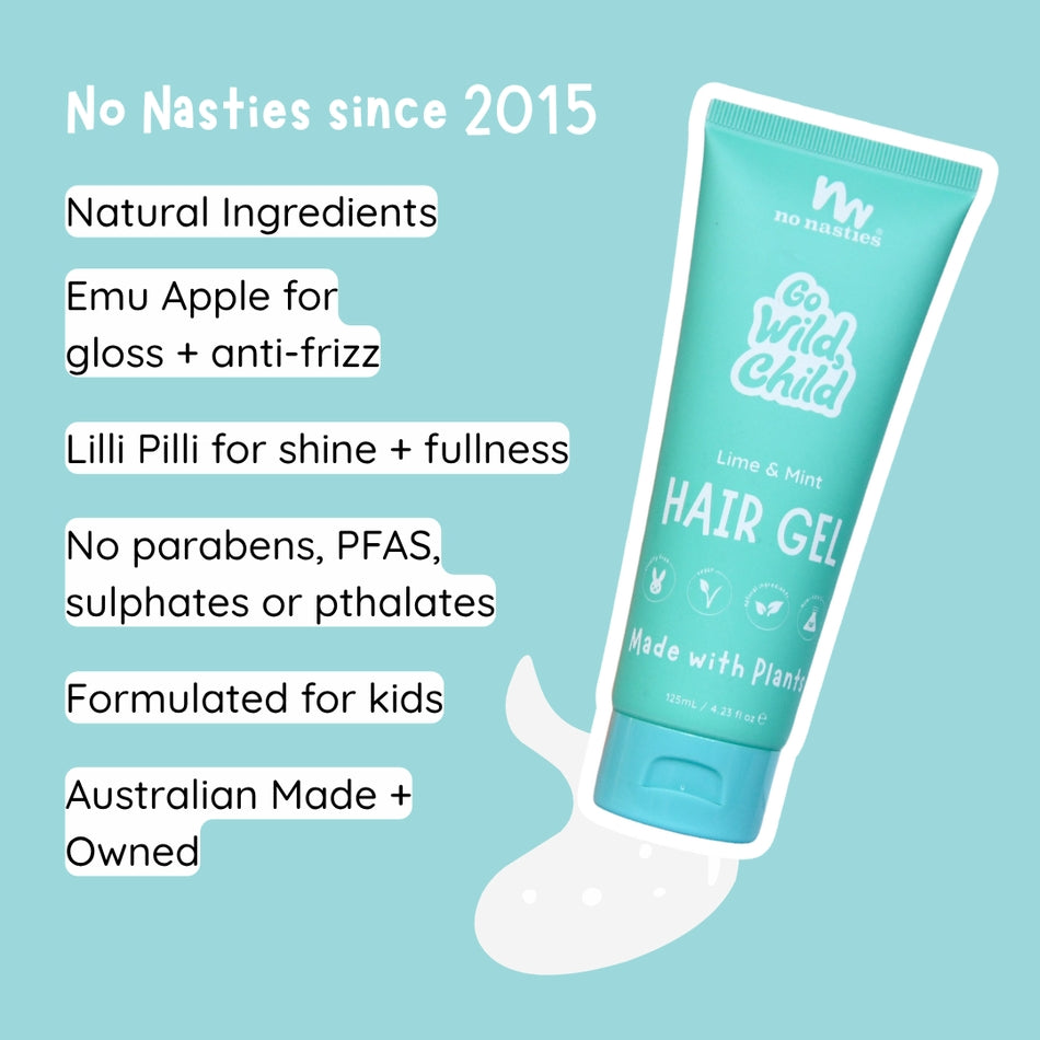 No Nasties – SLiCK KiDS™ Plant Based Hair Gel – Zesty Lime & Fresh Mint 125ml - Mabel & Fox