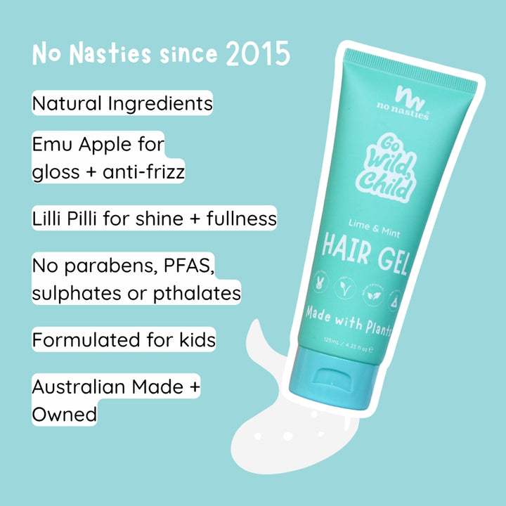 No Nasties – SLiCK KiDS™ Plant Based Hair Gel – Zesty Lime & Fresh Mint 125ml - Mabel & Fox