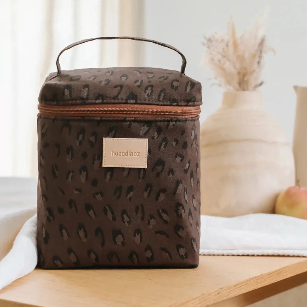 Nobodinoz-Hyde Park Insulated Baby Bottle And Lunch Bag- Leonie Brown - Mabel & Fox