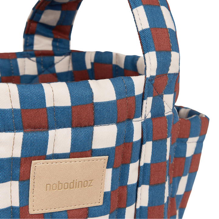 Nobodinoz - Hyde Park Stroller Organiser - Blue Red Mosiac - Mabel & Fox