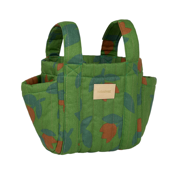 Nobodinoz - Hyde Park Stroller Organiser - Green Tulips - Mabel & Fox