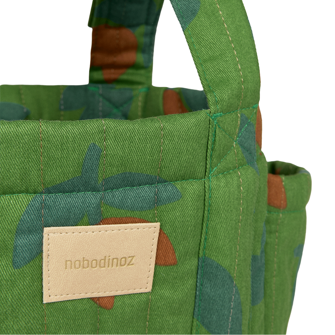 Nobodinoz - Hyde Park Stroller Organiser - Green Tulips - Mabel & Fox