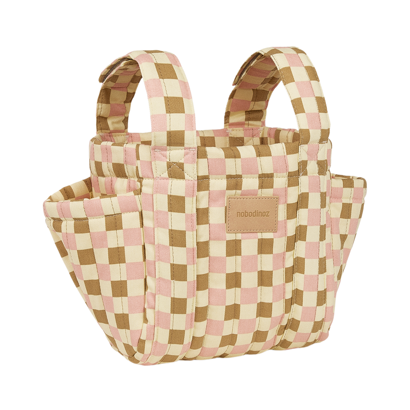 Nobodinoz - Hyde Park Stroller Organiser - Yellow Pink Mosaic - Mabel & Fox