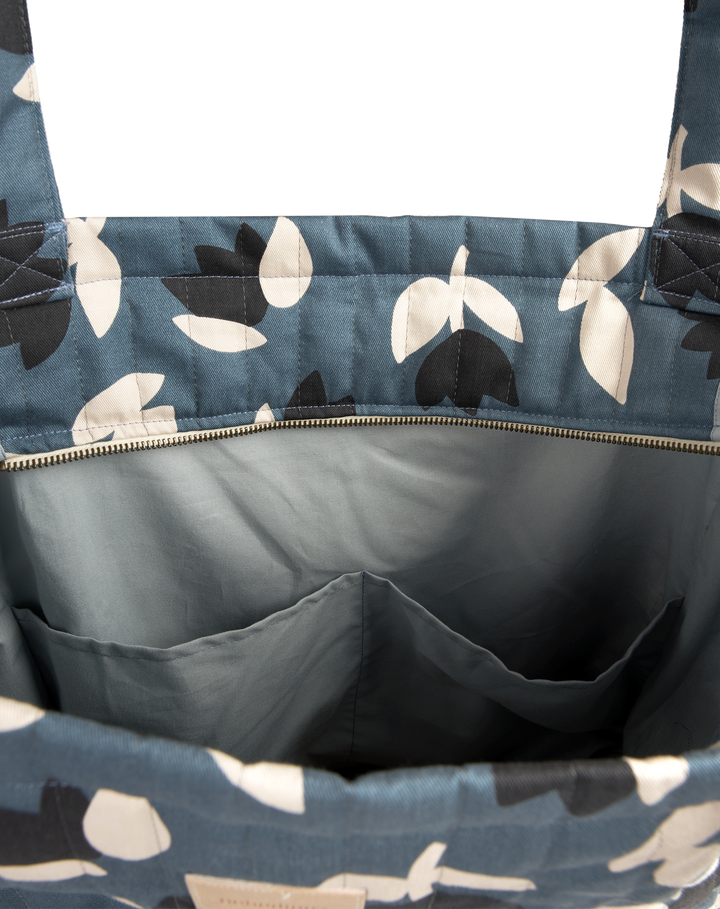 Nobodinoz - Hyde Park Tote Bag - Blue Black Tulips - Mabel & Fox