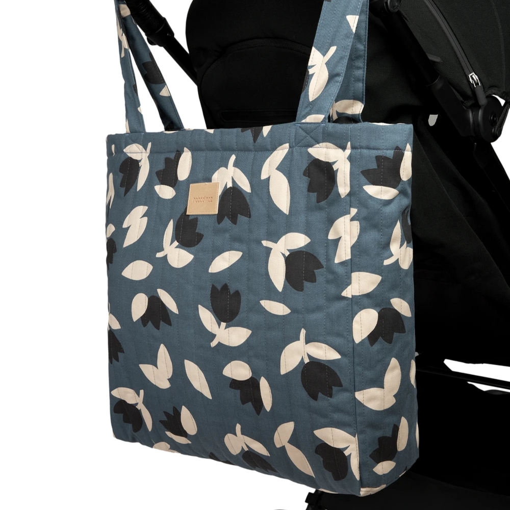 Nobodinoz - Hyde Park Tote Bag - Blue Black Tulips - Mabel & Fox