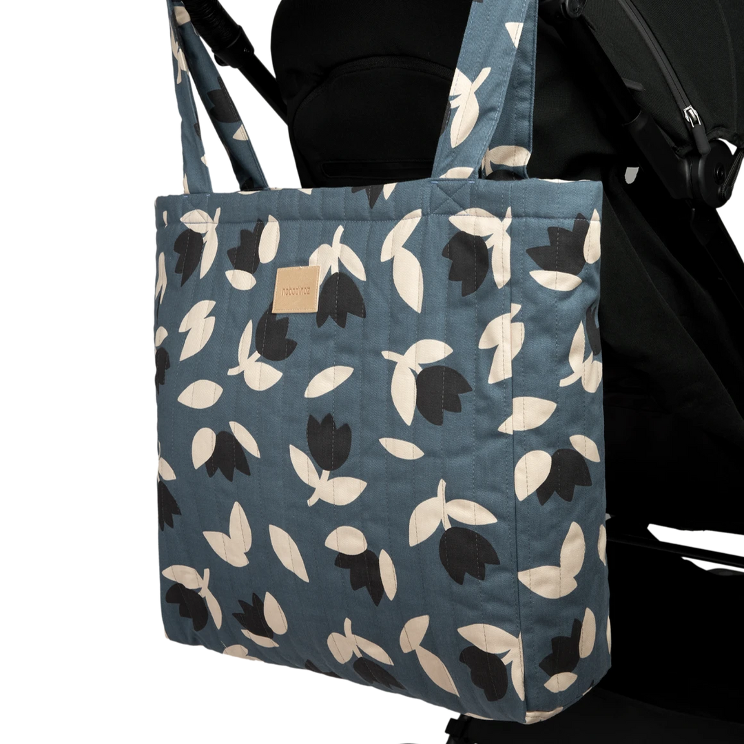 Nobodinoz - Hyde Park Tote Bag - Blue Black Tulips - Mabel & Fox