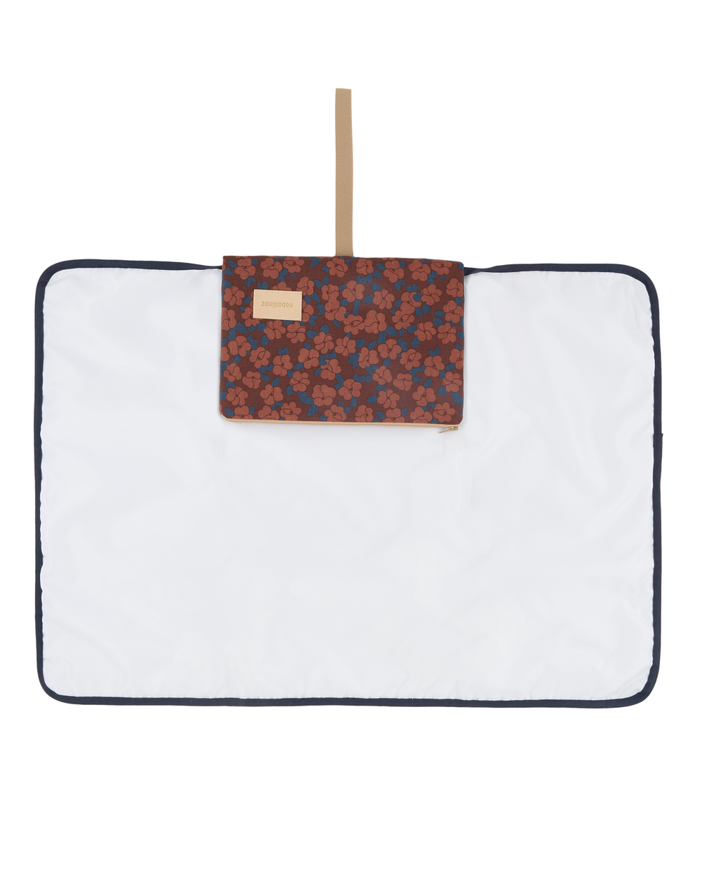 Nobodinoz- Hyde Park Waterproof Changing Pad - Maroon Poppies - Mabel & Fox