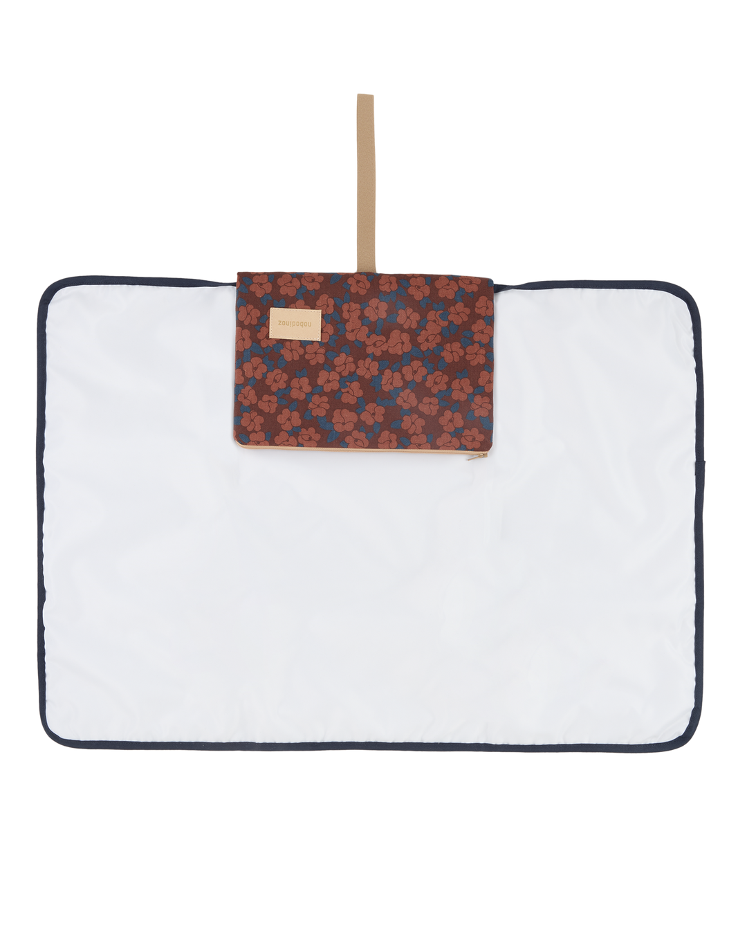 Nobodinoz- Hyde Park Waterproof Changing Pad - Maroon Poppies - Mabel & Fox