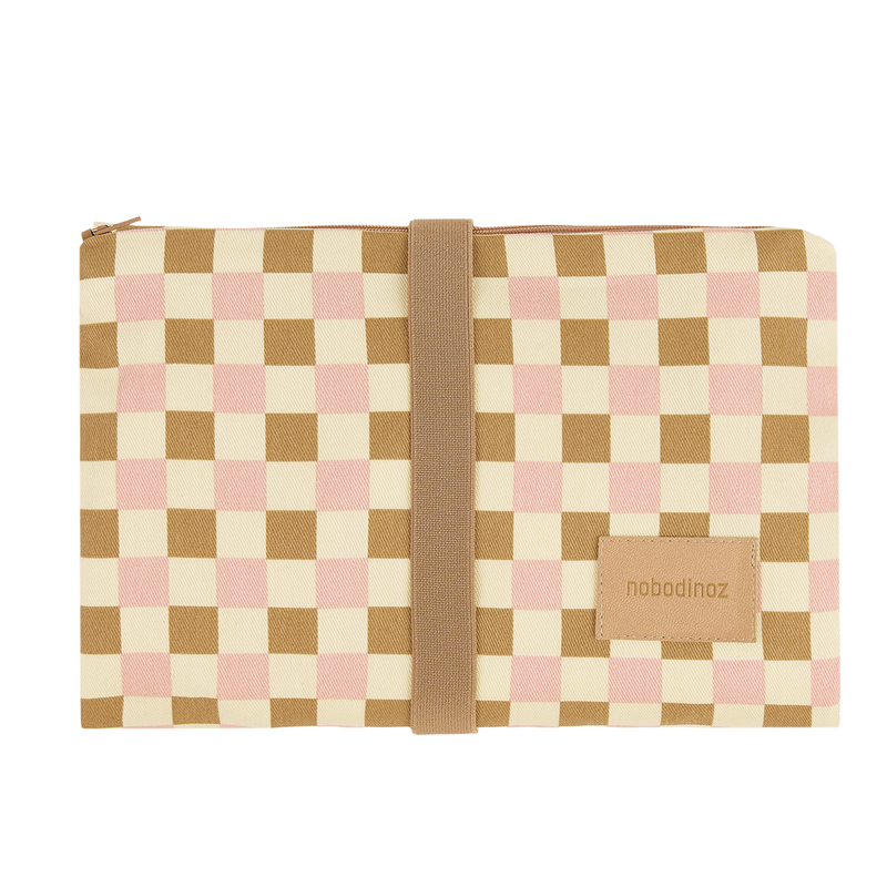 Nobodinoz- Hyde Park Waterproof Changing Pad - Yellow Pink Mosaic - Mabel & Fox