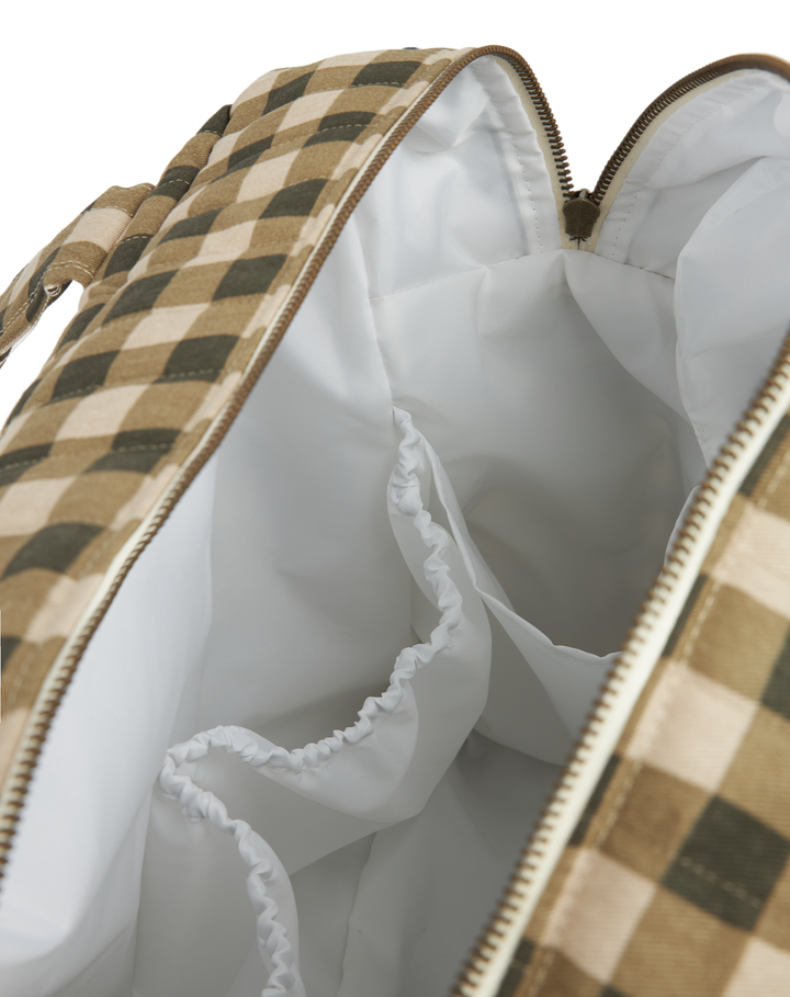 Nobodinoz- Hyde Park Waterproof Stroller Bag- Green Checks - Mabel & Fox