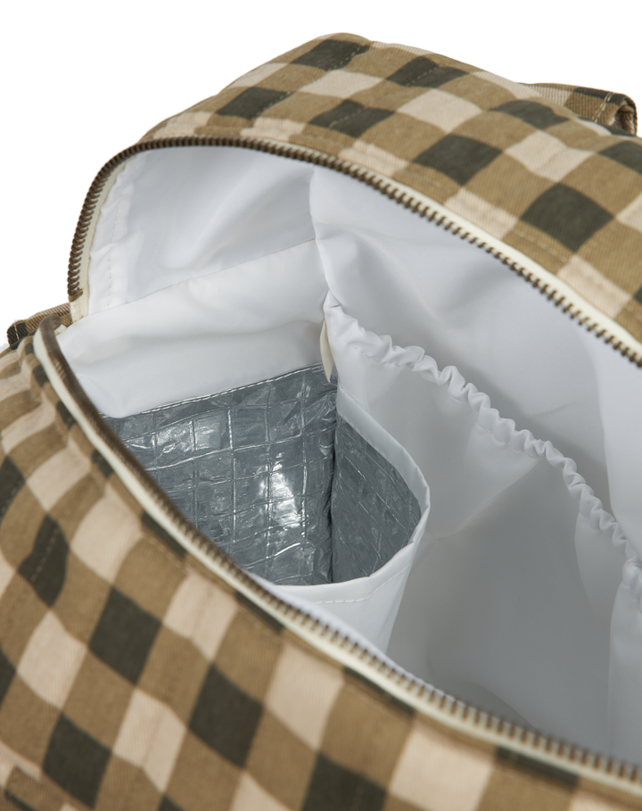 Nobodinoz- Hyde Park Waterproof Stroller Bag- Green Checks - Mabel & Fox