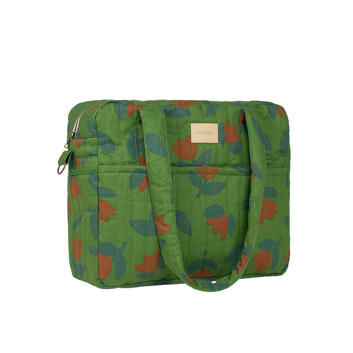 Nobodinoz - Hyde Park Waterproof Stroller Bag - Green Tulip - Mabel & Fox