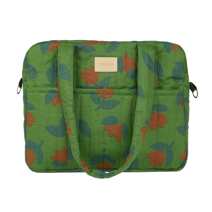 Nobodinoz - Hyde Park Waterproof Stroller Bag - Green Tulip - Mabel & Fox