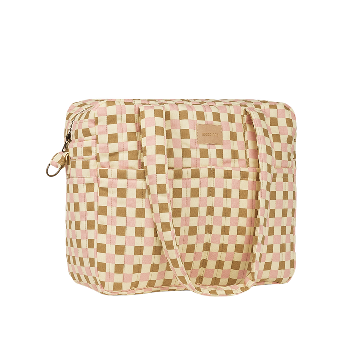 Nobodinoz - Hyde Park Waterproof Stroller Bag - Yellow Pink Mosaic - Mabel & Fox