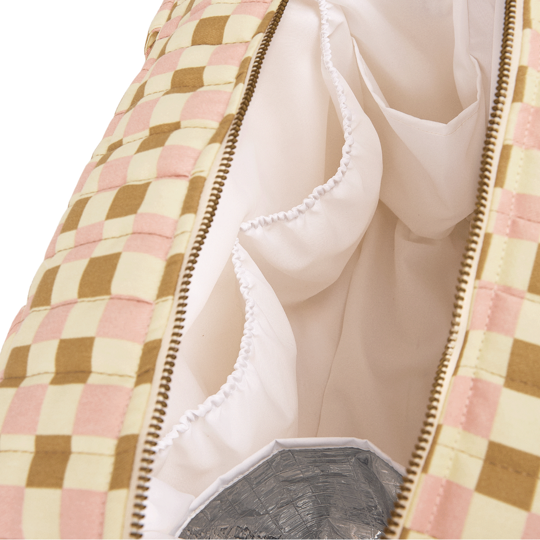 Nobodinoz - Hyde Park Waterproof Stroller Bag - Yellow Pink Mosaic - Mabel & Fox