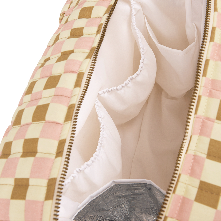 Nobodinoz - Hyde Park Waterproof Stroller Bag - Yellow Pink Mosaic - Mabel & Fox