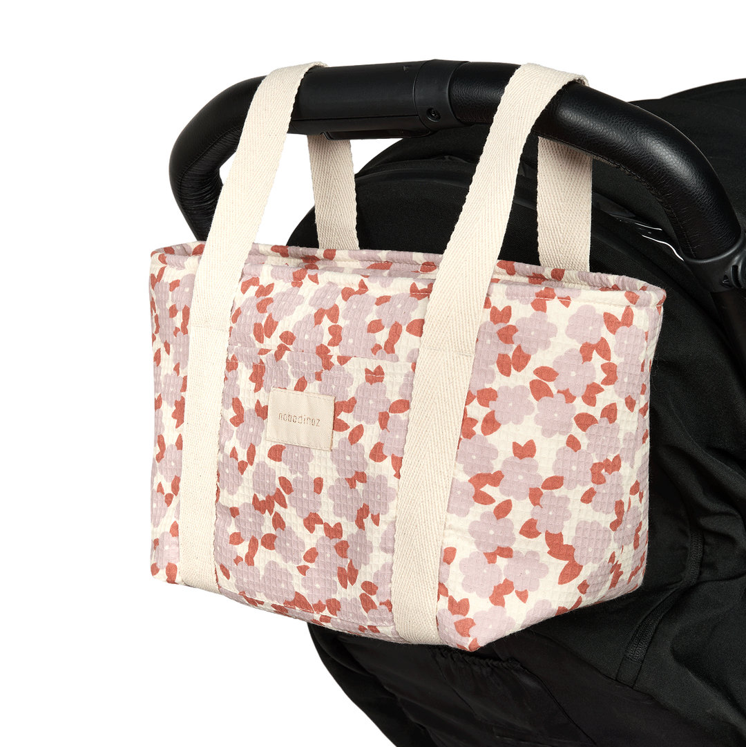 Nobodinoz - Opera Waterproof Stroller Organiser - Mauve Sakura - Mabel & Fox