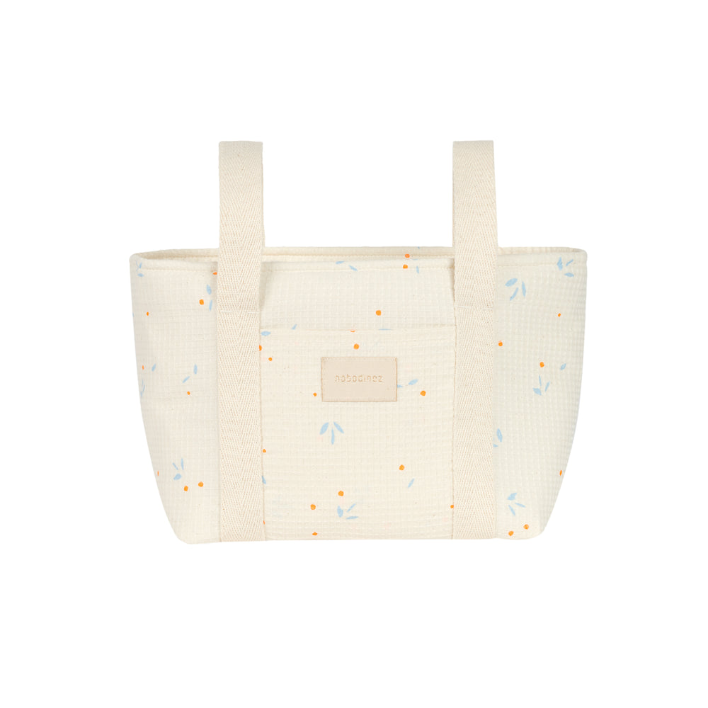 Nobodinoz - Opera Waterproof Stroller Organiser - Orange Cherries - Mabel & Fox