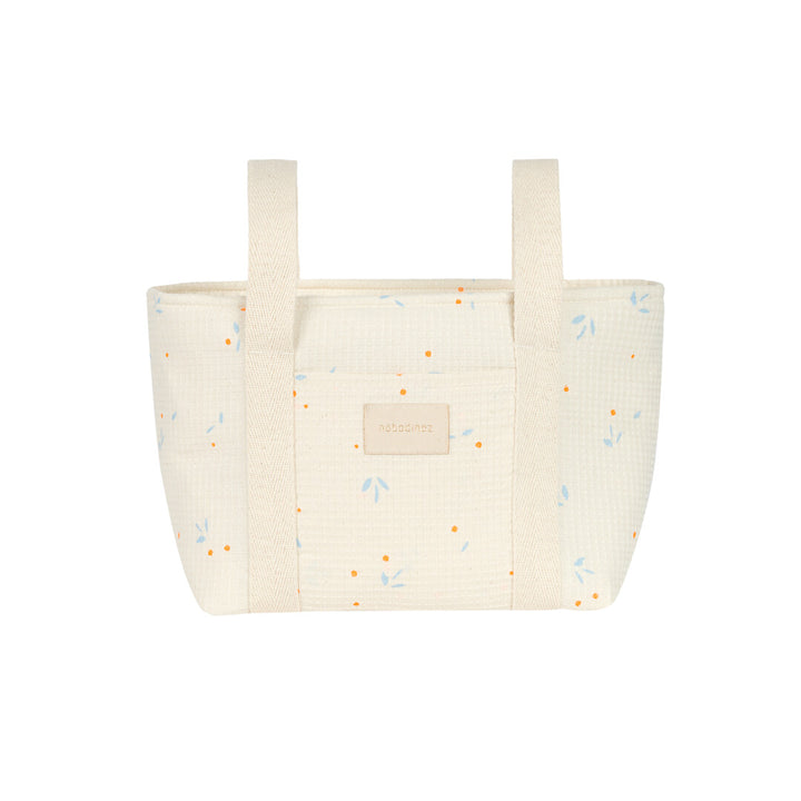 Nobodinoz - Opera Waterproof Stroller Organiser - Orange Cherries - Mabel & Fox