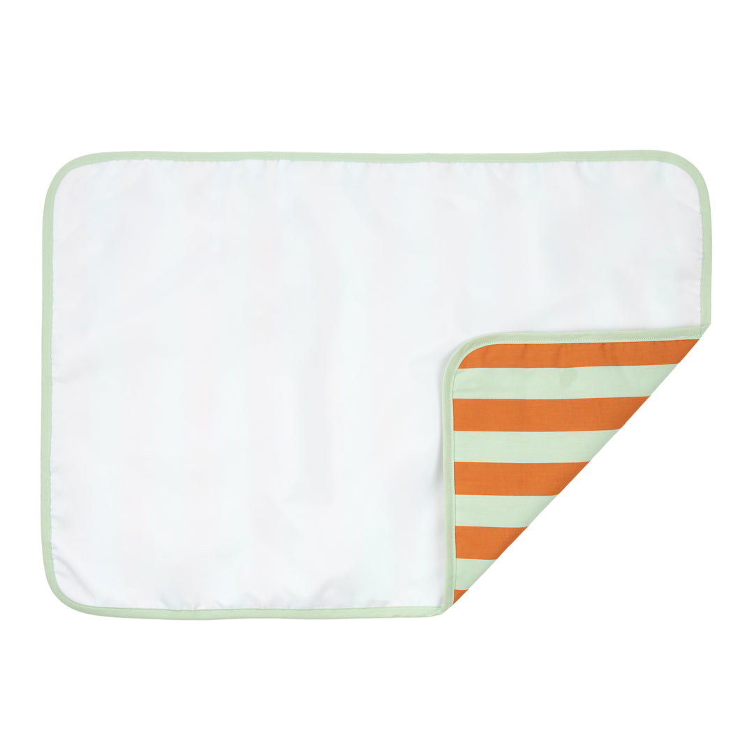 Nobodinoz-Stories Changing Pad Limited Edition - Green Orange Stripes - Mabel & Fox
