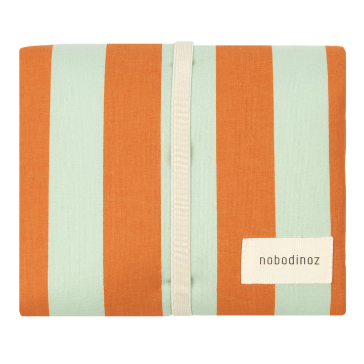 Nobodinoz-Stories Changing Pad Limited Edition - Green Orange Stripes - Mabel & Fox
