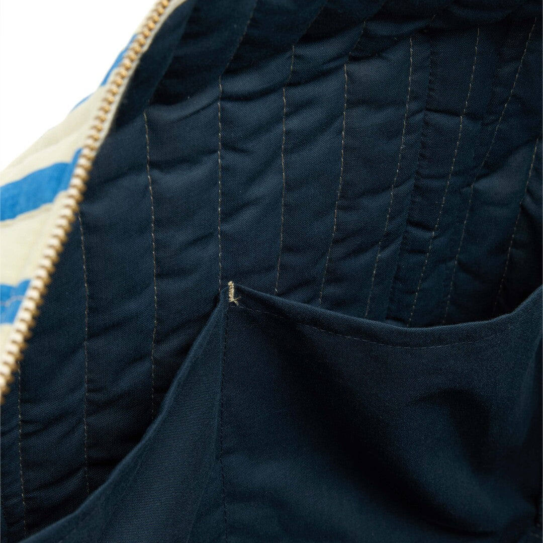 Nobodinoz - Stories Limited Edition Stroller Bag - Green Blue Stripes - Mabel & Fox