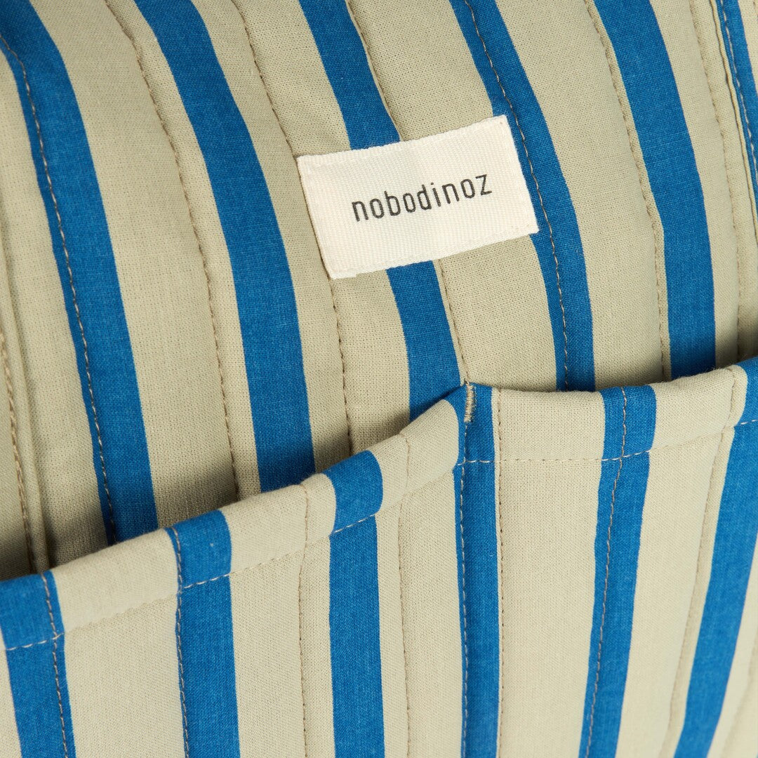 Nobodinoz - Stories Limited Edition Stroller Bag - Green Blue Stripes - Mabel & Fox