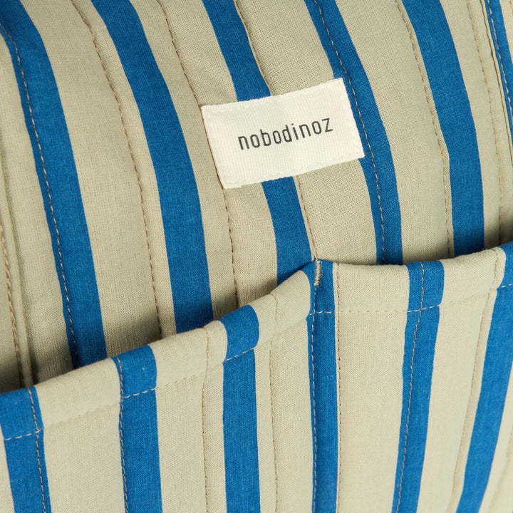 Nobodinoz - Stories Limited Edition Stroller Bag - Green Blue Stripes - Mabel & Fox
