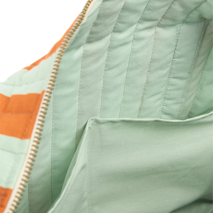 Nobodinoz - Stories Limited Edition Stroller Bag - Green Orange Stripes - Mabel & Fox