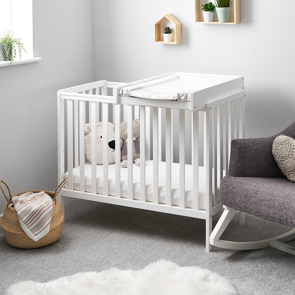 OBaby - Bantam Space Saver Cot & Cot Top Changer - White - Mabel & Fox