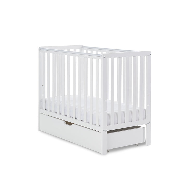 OBaby - Bantam Space Saver Cot & Under Drawer - White - Mabel & Fox