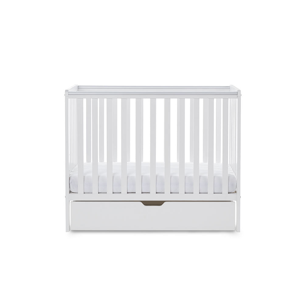 OBaby - Bantam Space Saver Cot & Under Drawer - White - Mabel & Fox