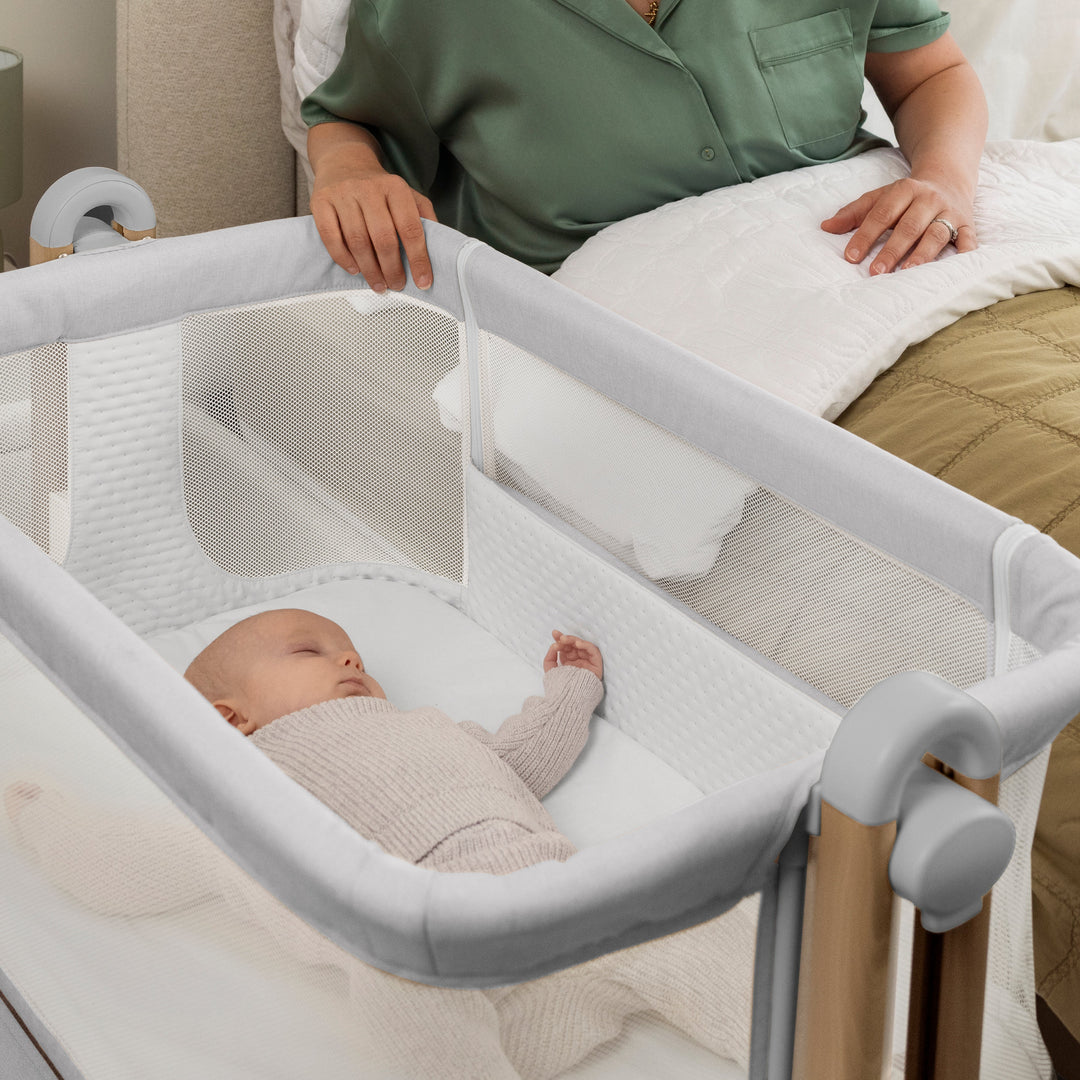 OBaby - Cloud Bedside Crib - Grey - Mabel & Fox