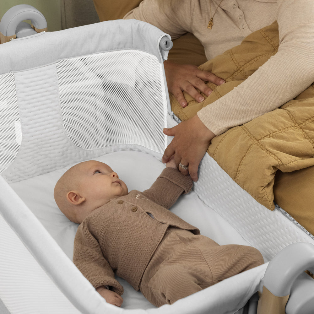 OBaby - Cloud Bedside Crib - Grey - Mabel & Fox