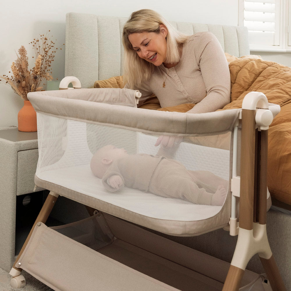 OBaby - Cloud Bedside Crib - Oatmeal - Mabel & Fox