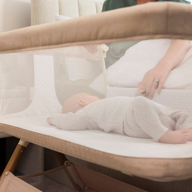 OBaby - Cloud Bedside Crib - Oatmeal - Mabel & Fox