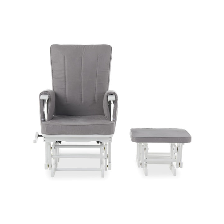 OBaby - Deluxe Reclining Glider Chair and Stool - Grey - Mabel & Fox