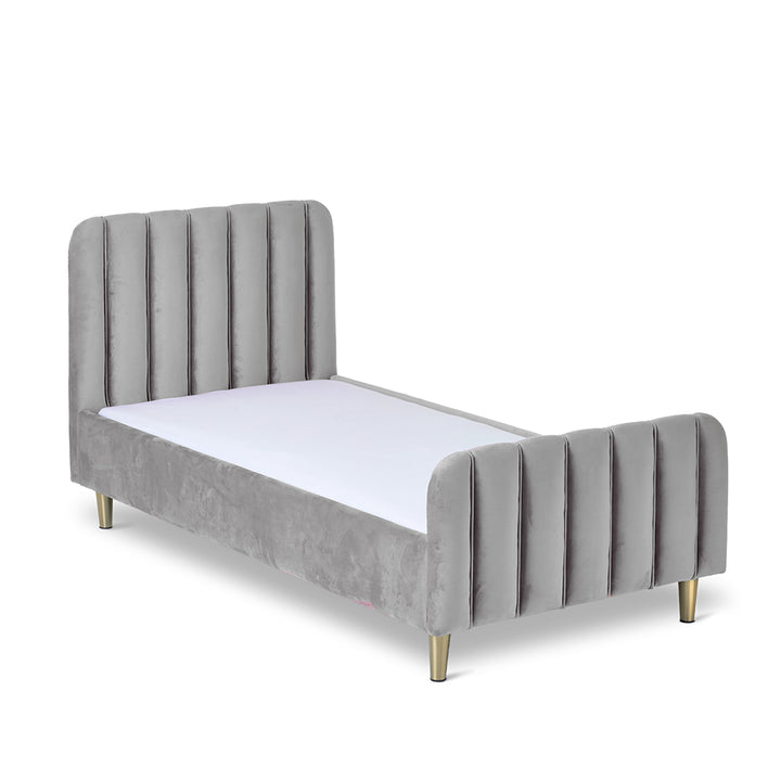 OBaby - Gatsby Velvet Single Bed - Grey - Mabel & Fox