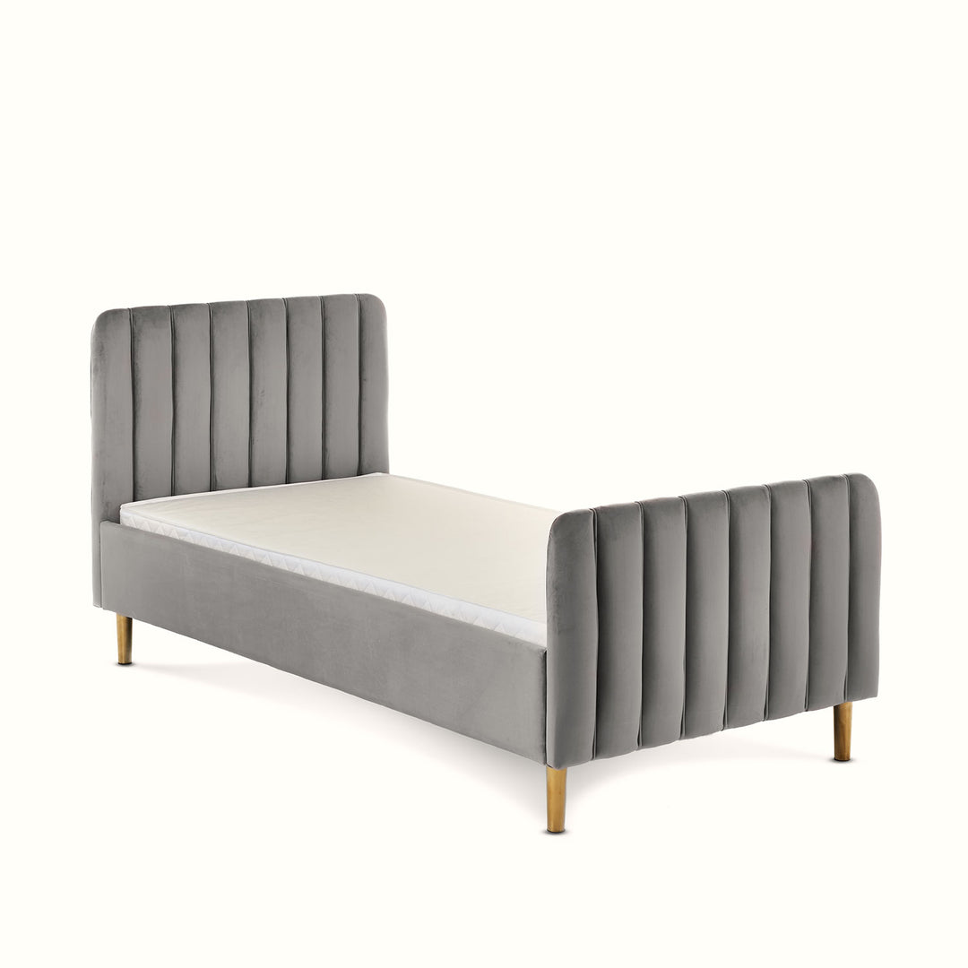 OBaby - Gatsby Velvet Single Bed - Grey - Mabel & Fox