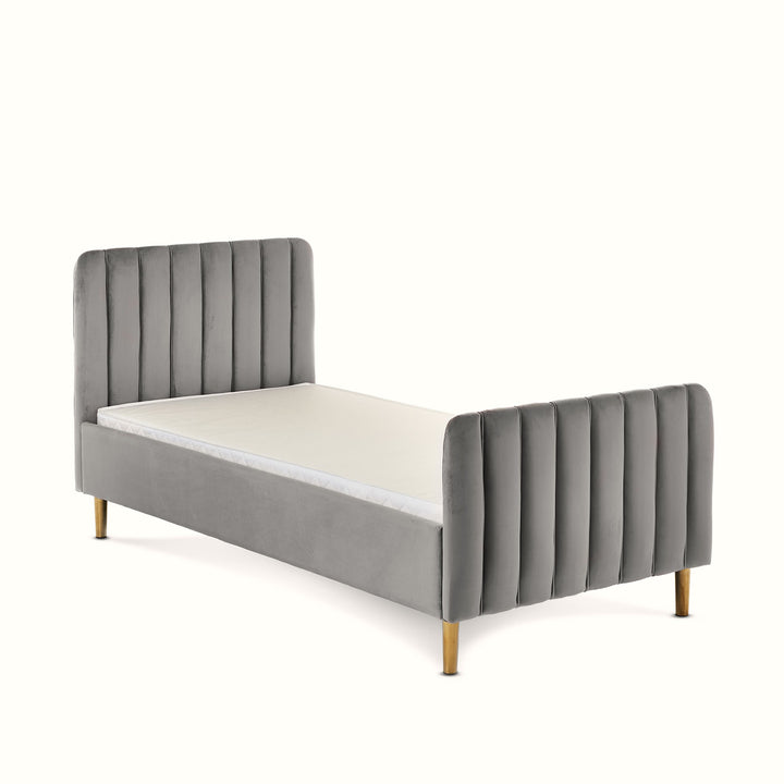 OBaby - Gatsby Velvet Single Bed - Grey - Mabel & Fox