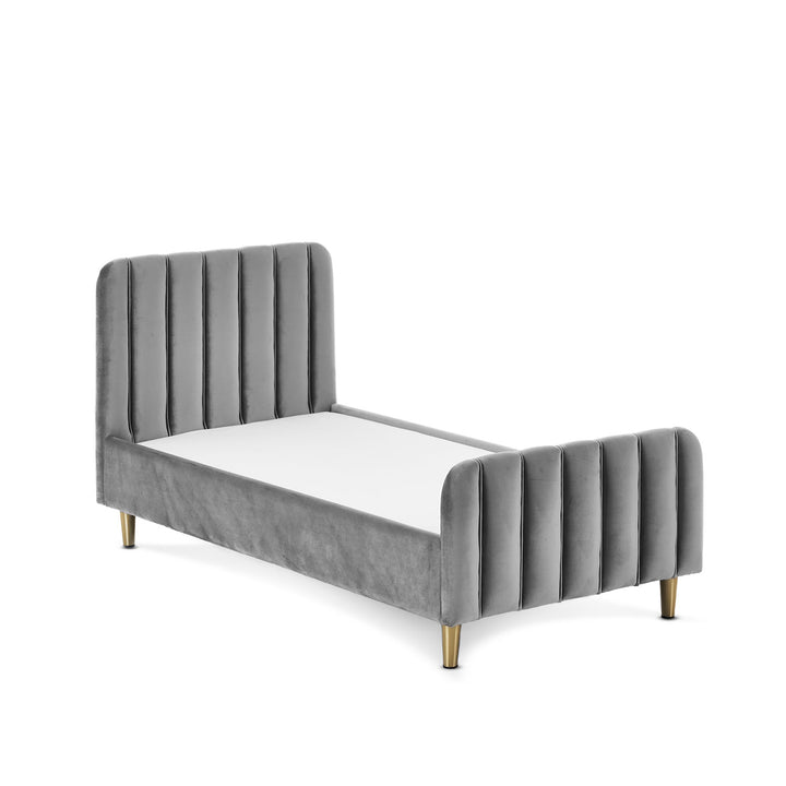 OBaby - Gatsby Velvet Toddler Bed - Grey - Mabel & Fox