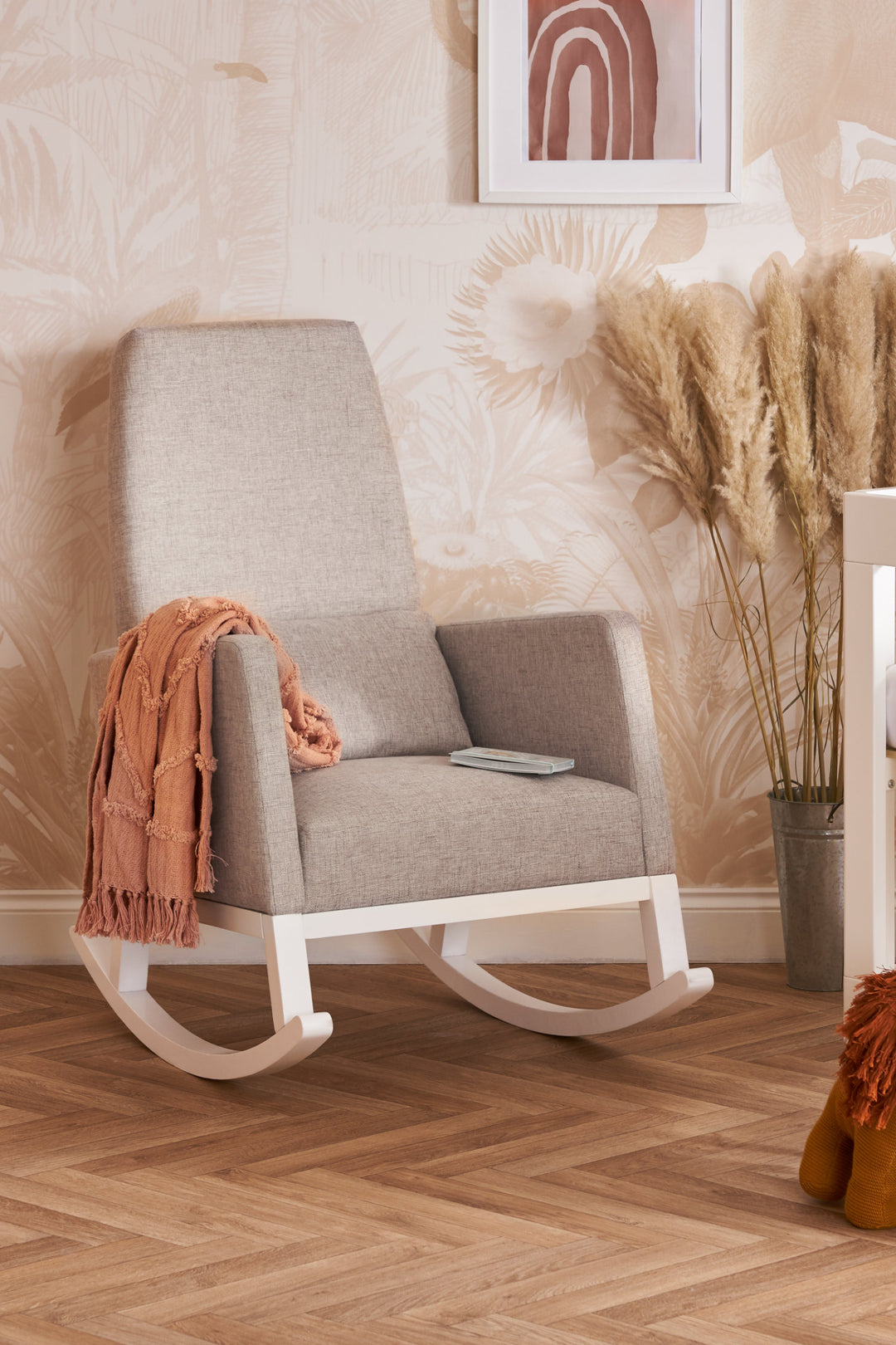 OBaby - High Back Rocking Chair - Silver / Stone - Mabel & Fox