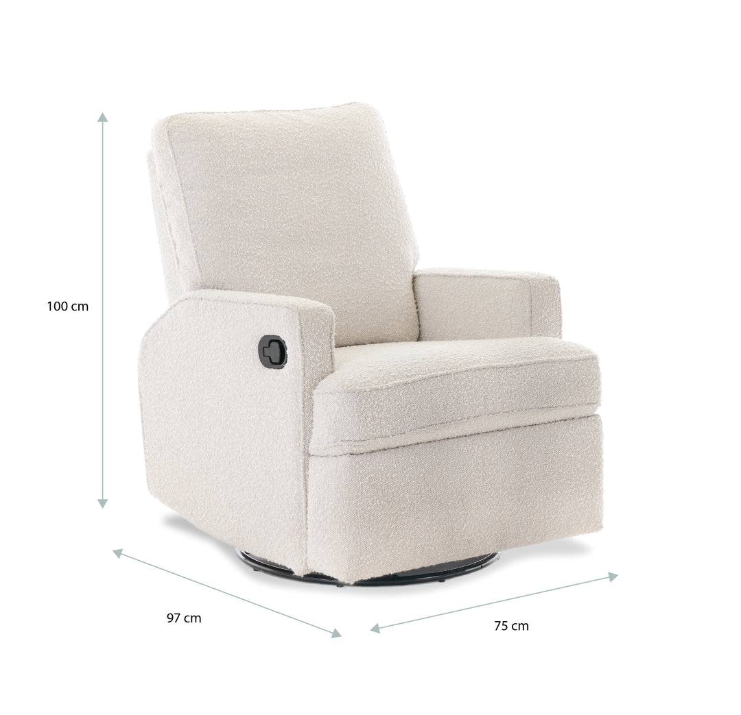 OBaby - Madison Swivel Glider Recliner Chair - Boucle - Mabel & Fox