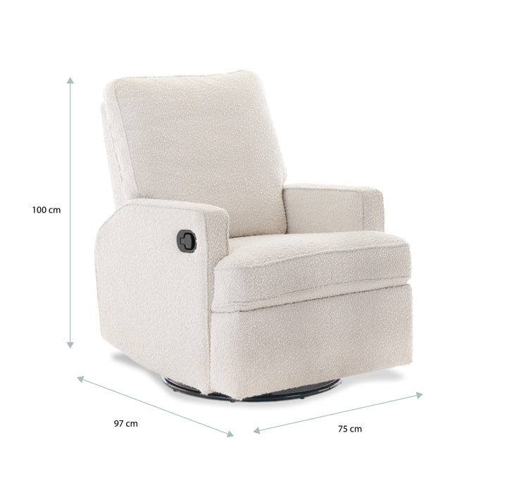 OBaby - Madison Swivel Glider Recliner Chair - Boucle - Mabel & Fox