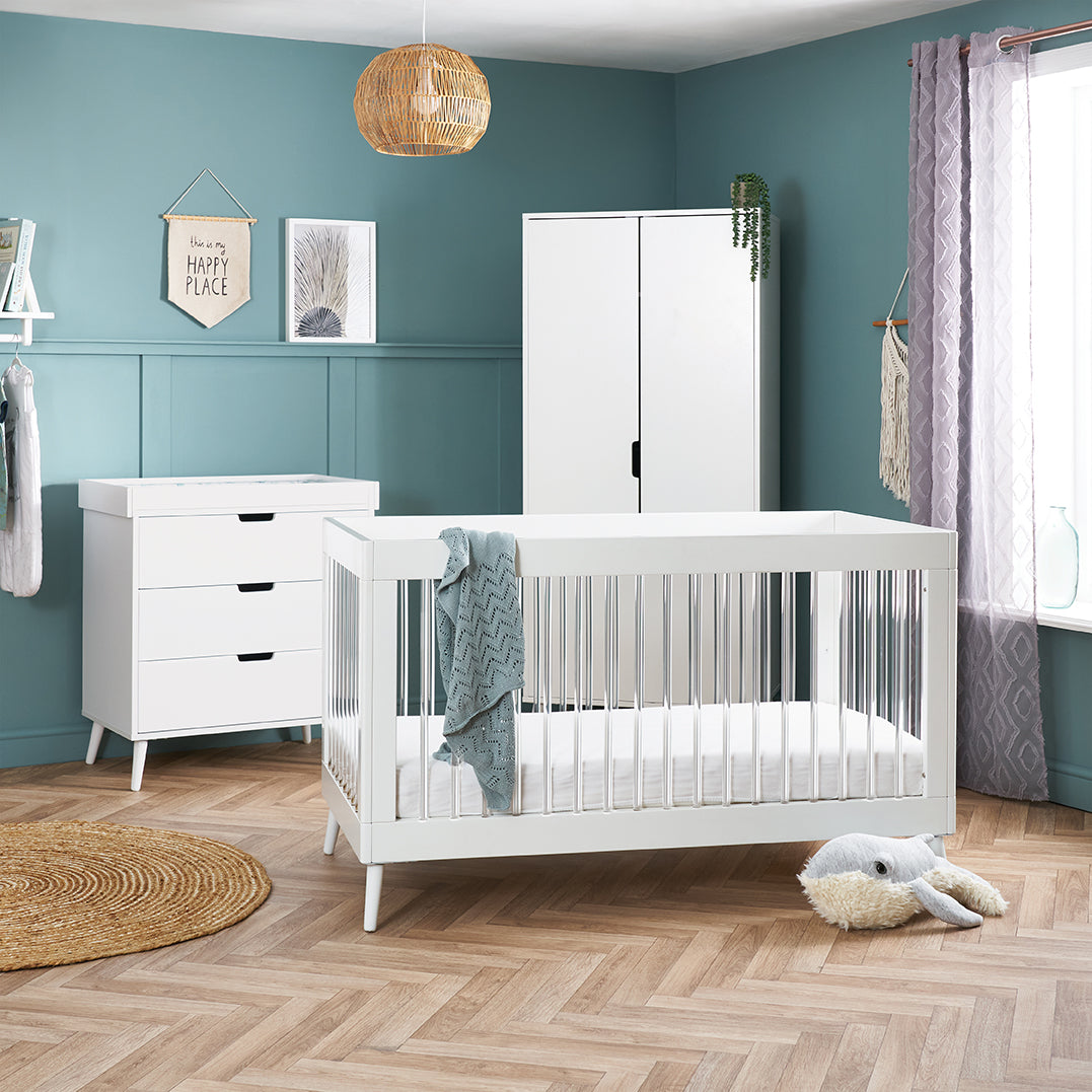 OBaby - Maya 3 Piece Room Set - White with Acrylic - Mabel & Fox