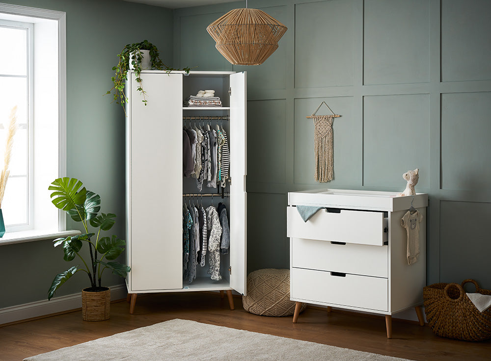 OBaby - Maya 3 Piece Room Set - White with Natural - Mabel & Fox