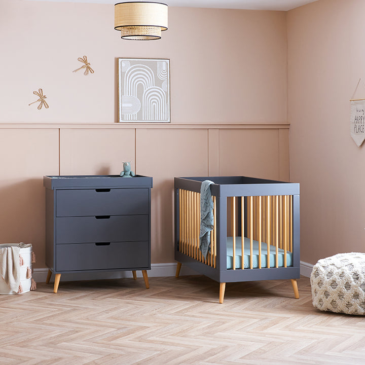 OBaby - Maya Mini 2 Piece Room Set - Slate with Natural - Mabel & Fox