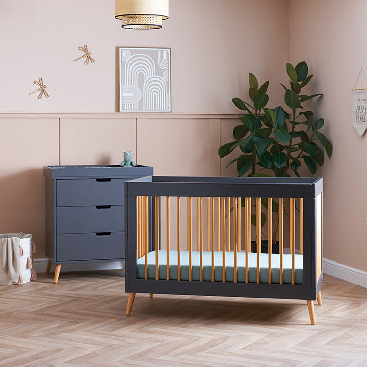 OBaby - Maya Mini 2 Piece Room Set - Slate with Natural - Mabel & Fox