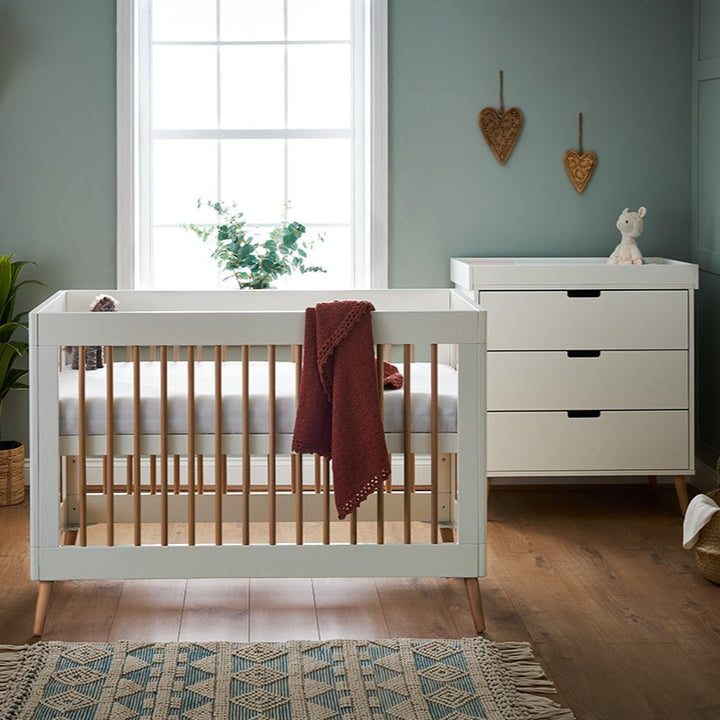 OBaby - Maya Mini 2 Piece Room Set - White with Natural - Mabel & Fox